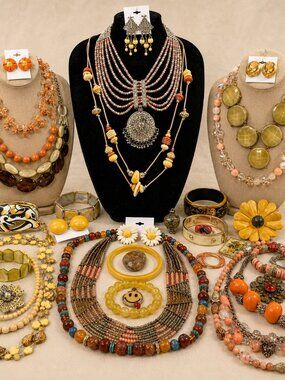 💎Curated Retro Statement Jewelry Collection | Boho Artisan Beaded Glam Lot.